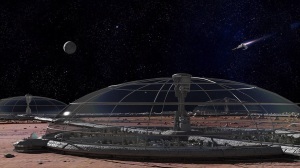 Colonists will live in Domed Habitats such as this.